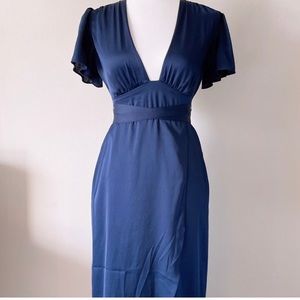 Express silky navy blue dress